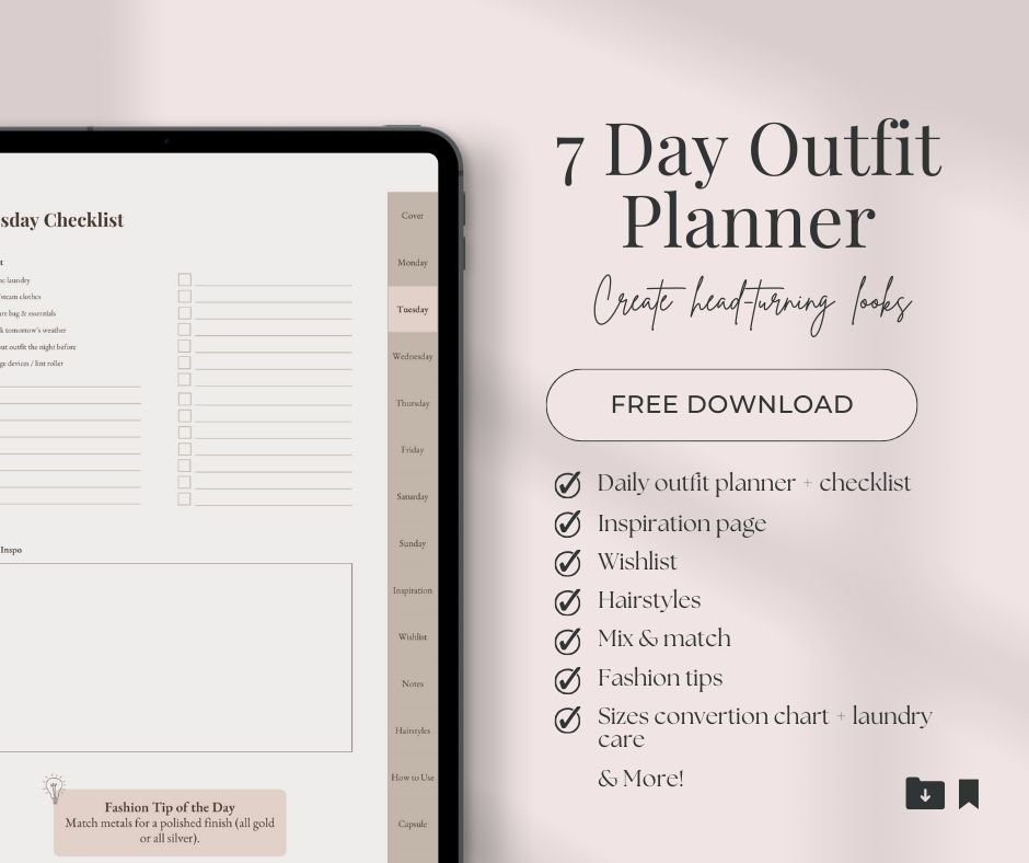 Free 7-Day Outfit Planner for stylish weekly looks